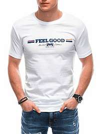 Biele tričko s nápisom FeelGood S1786
