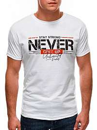 Biele tričko s potlačou Never Give Up S1488