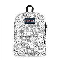 Biely kreslený ruksak Jansport SuperBreak One