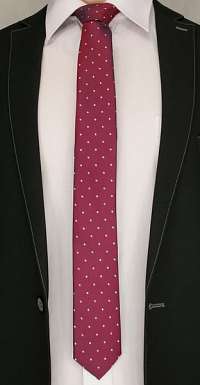 Bordová bodkovaná kravata