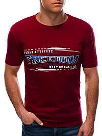 Bordové bavlnené tričko Freedom S1586