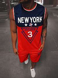 Červená súprava s kraťasmi New York JS/68C10169Z