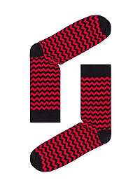 Červené pánske cik-cak ponožky