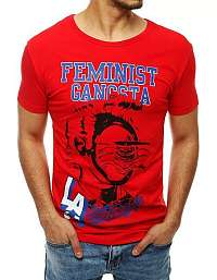 Červené tričko s potlačou FEMINIST GANGSTA