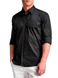 Čierna košeľa s dlhým rukávom k505