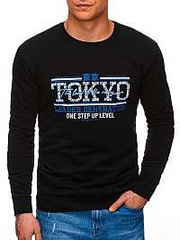 Čierna mikina s potlačou Tokyo B1264