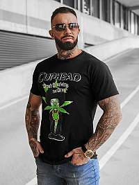 Čierne trendy bavlnené tričko Cuphead O/BL2259Z