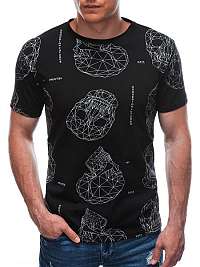 Čierne trendy tričko s potlačou S1702