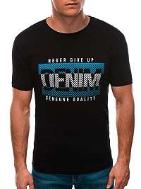 Čierne tričko s krátkym rukávom Denim S1588