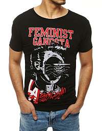 Čierne tričko s potlačou FEMINIST GANGSTA
