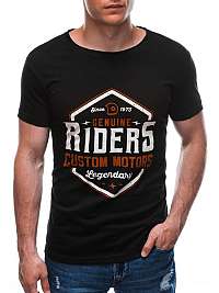 Čierne tričko s potlačou Riders S1705