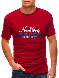 Decentné červené tričko New York S1498