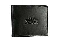 Elegantná čierna kožená peňaženka Wild