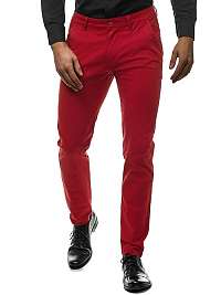 ELEGANTNÉ CHINOS NOHAVICE ČERVENÉ T01