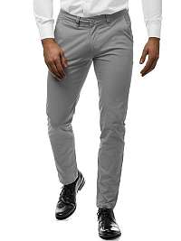 ELEGANTNÉ CHINOS NOHAVICE ŠEDÉ T01