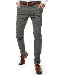 ELEGANTNÉ CHINOS NOHAVICE V TMAVOŠEDEJ FARBE