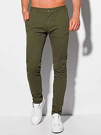 Elegantné khaki chinos nohavice P1090