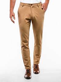 ELEGANTNÉ PÁNSKE CHINOS NOHAVICE HNEDÉ P832