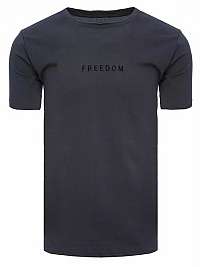 Grafitové bavlnené tričko s nápisom Freedom