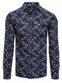 Granátová bavlnená košeľa s kvetinovým vzorom
