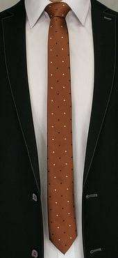 Hnedá bodkovaná kravata