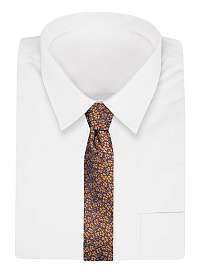 Hnedá kvetinová kravata