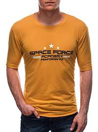 Horčicové tričko s nápisom Space Force S1676