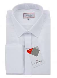 Jednoduchá pánska košeľa v bielej farbe V374