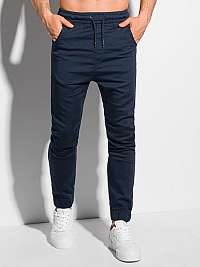 Jednoduché granátové jogger nohavice P1037
