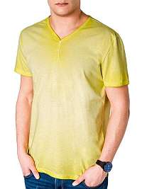 Jednoduché žlté pánske tričko s894