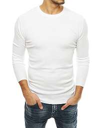 Jednoduchý sveter v bielej farbe