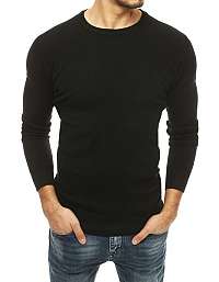 Jednoduchý sveter v čiernej farbe