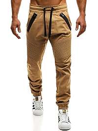 Karamelové chinos joggery OZONEE A/0952