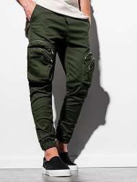 Khaki jogger nohavice P996