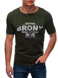 Khaki-šedé tričko s potlačou Bronx S1597