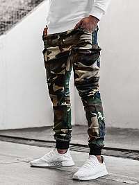 Maskáčovo zelené trendy joggery O5