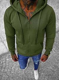Mikina s kapucňou v khaki farbe JS/2008Z