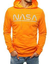 Mikina s kapucňou v pomarančovej farbe NASA