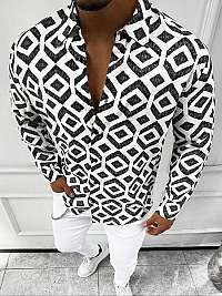 Moderná čierno-biela košeľa z bavlny E/9000/4