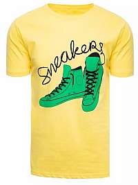 Moderné bavlnené žlté tričko Sneakers