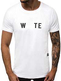 Moderné biele tričko s nápisom  O/1271