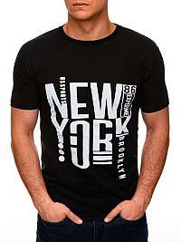 Moderné čierne tričko New York S1400