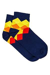 Modré ponožky s farebným vzorom U17