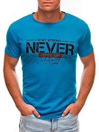 Modré tričko s potlačou Never Give Up S1488