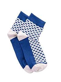Modro-béžové ponožky so vzorom U08