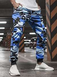 MODRO-ČIERNE TRENDY JOGGERY O5