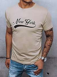 Nádherné bavlnené tričko v béžovej farbe New York