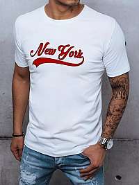 Nádherné bavlnené tričko v bielej farbe New York