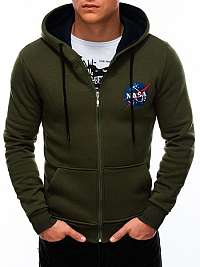 Originálna khaki mikina na zips Nasa B1400