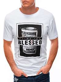 Originálne biele tričko s potlačou Blessed S1601